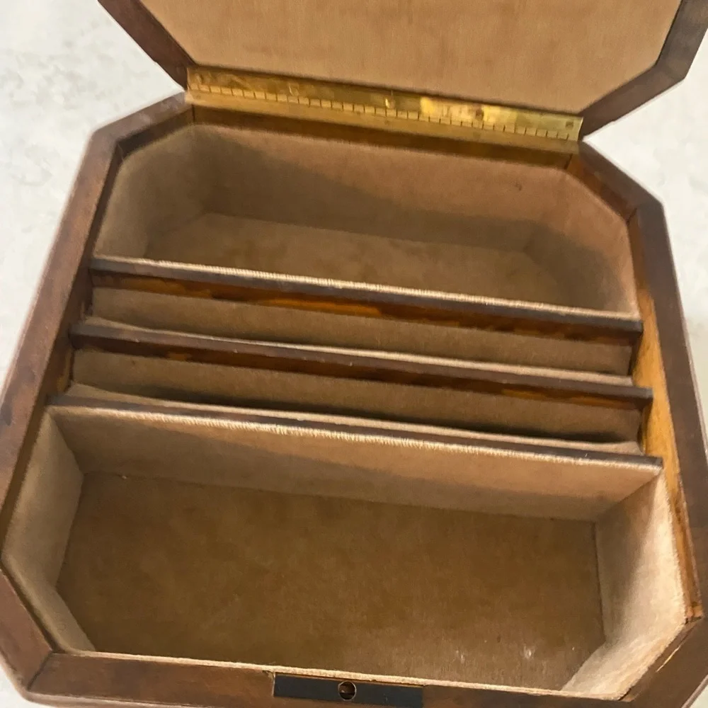 Large Vintage Made in Italy wooden jewelry box